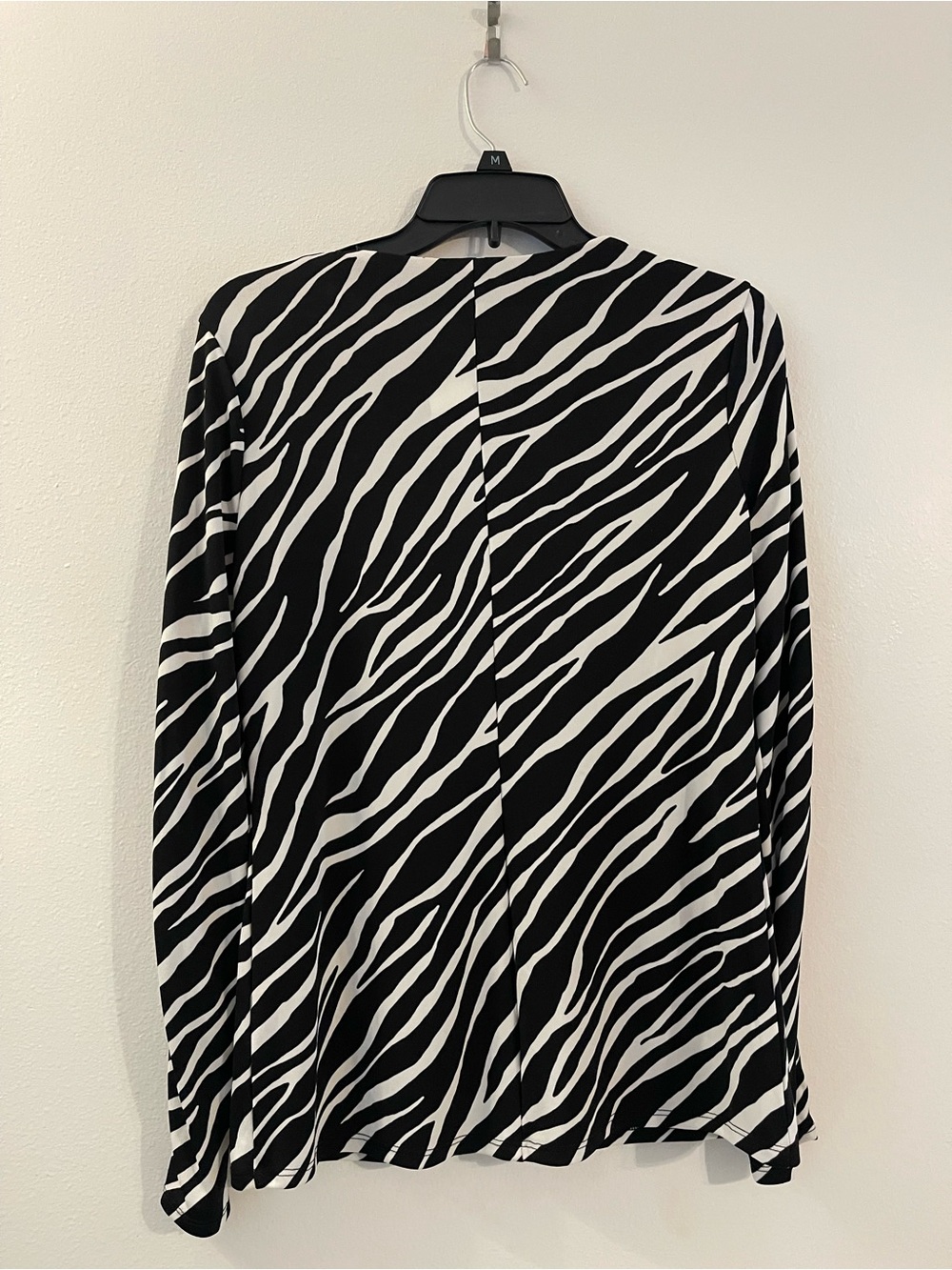 INC International Concepts Black & White Zebra-Print Long Sleeve Tee